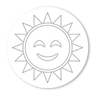 Emoji One COLORING Wall Graphic: Circle Sun With Face