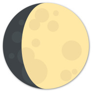 Emoji One Animals & Nature Wall Icon: Waxing Gibbous Moon Symbol