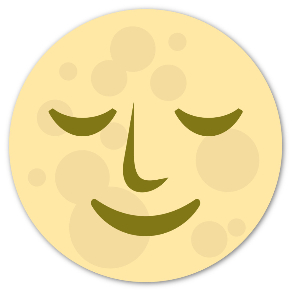 Emoji One Animals & Nature Wall Icon: Full Moon With Face - Walls 360