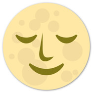 Emoji One Animals & Nature Wall Icon: Full Moon With Face