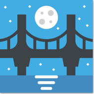 Emoji One Travel & Places Wall Icon: Bridge At Night