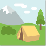 Emoji One Travel & Places Wall Icon: Camping