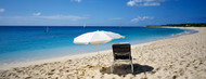 Standard Photo Board: Single Beach Chair and Umbrella on Sand - AMER