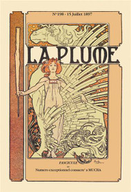 La Plume 1897 by Alphonse Mucha