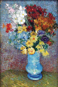 Flowers in A Blue Vase by Vincent Van Gogh