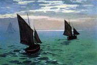 Le Havre Exit The Fishing Boats From The Port by Monet