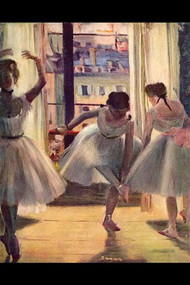 Three Dancers in A Practice Room by Edgar Degas