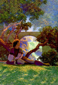Knave of Hearts in the Meadow by Maxfield Parrish