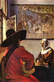 Soldier And Girl Smiling by Vermeer