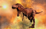 Tyrannosaurus Rex Running From A Deadly Fire Storm