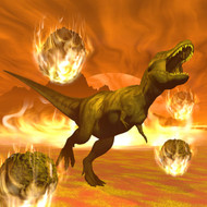 Tyrannosaurus Rex Struggles To Escape From A Meteorite Crash