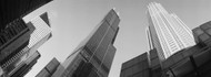 Low Angle View of Sears Tower BW