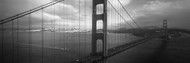 High Angle View of Golden Gate Bridge BW