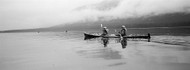 Two Kayakers Alaska BW