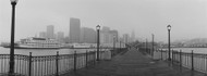 Street Lamps on a Bridge San Francisco BW