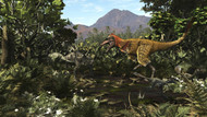 A Protofeathered Lythronax Comes Upon A Pair Of Diabloceratope