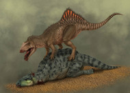 A Concavenator Kills A Young Iguanodon Dinosaur