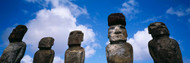Stone Heads with Clouds Easter Islands