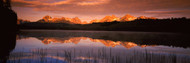 Reflection of Mountains at Sunset in Little Redfish Lake