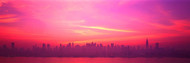 Pink Sky with NY Cityscape
