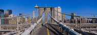 Rear View of Woman on Brooklyn Bridge