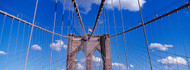 Brooklyn Bridge with Blue Sky and Clouds