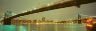 Brooklyn and Manhattan Bridges at Night
