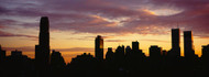 Silhouette of Skyscrapers Sunset Manhattan