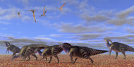 A Herd Of Parasaurolophus Dinosaurs