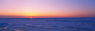 Sunset over a Frozen Lake, Lake Erie, New York State