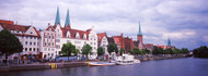Buildings at the Riverside Lubeck Schleswig-Holstein Germany