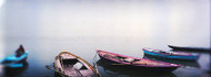 Colorful Row Boats in a Ganges River
