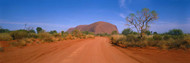 Desert Road And Ayers Rock, Australia