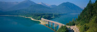 High Angle View Of A Bridge Sylvenstein Lake Bavaria Germany