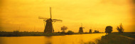 Windmills with Yellow Sky Netherlands