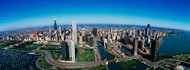Aerial View Chicago Coastline