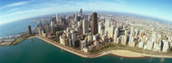 Aerial View of Chicago with Lake Michigan