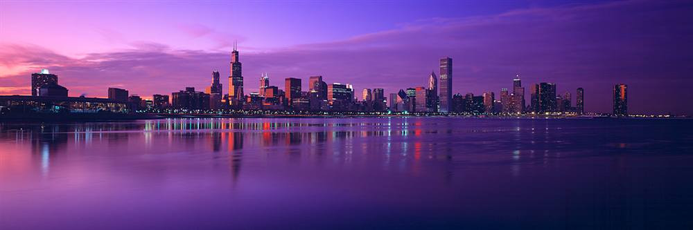 Chicago Skyline From Lake Michigan Walls 360