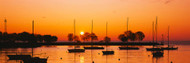 Lake Michigan Sunset with Sailboats