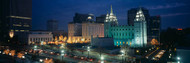 Mormon Temple Lit Up at Night SLC