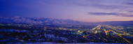 Aerial View of Salt Lake City At Dusk