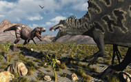 A Confrontation between a T. Rex and a Spinosaurus Dinosaur II
