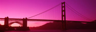 Low Angle View Golden Gate Bridge Pink Sky