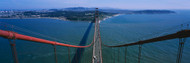 Aerial View of Traffic on Golden Gate Bridge