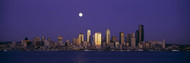 Seattle Skyline with Full Moon