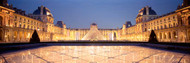 The Louvre Pyramid Illuminated Paris