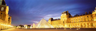 Louvre Pyramid Illuminated at Night