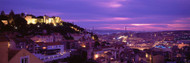Elevated View of Lisbon Skyline at Night