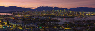 Aerial View of Vancouver Lit Up at Dusk