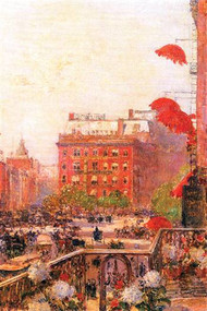 Broadway and Fifth Avenue by Hassam